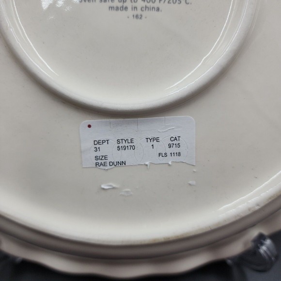 Rae Dunn MERRY CHRISTMAS Pie Plate Dish 10" RED Farmhouse Scalloped Edge New - Picture 6 of 6